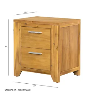 Compact Design Nightstand - Natural Brown