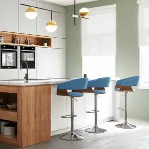 Lowell - Adjustable Swivel Bar Stool - Blue