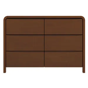 Lionel - Mid-Century Modern Solid Wood 6 Drawer Dresser - Brown