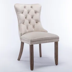 Nikki - Modern, High-End Tufted Solid Wood Contemporary Velvet Upholstered Dining Chair With Wood Le