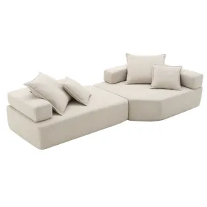 Oversized Modular Sectional Sofa, Luxury Boucle Floor Couch Set, Convertible Sleeper Couch, Spacious
