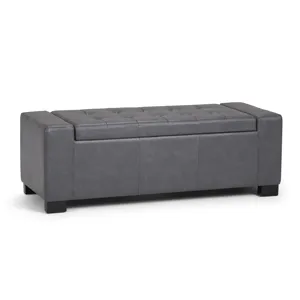 Laredo - Large Storage Ottoman - Stone Grey