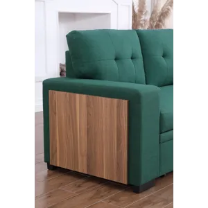 3 Piece Upholstered Sectional - Green