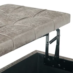 Harrison - Coffee Table Storage Ottoman - Distressed Grey Taupe