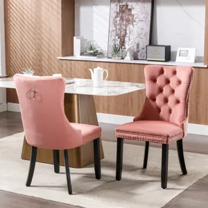 Nikki - Modern, High-End Tufted Solid Wood Contemporary Velvet Upholstered Dining Chair With Wood Le