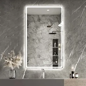 40X32\" LED Bathroom Mirror Vanity Mirrors With Front Lights Wall Mounted Anti-Fog Frameless Make Up