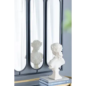 Large Four Oval Wall Mirror With Square Frame, Home Decor For Living Room, Bedroom, Entryway, Office