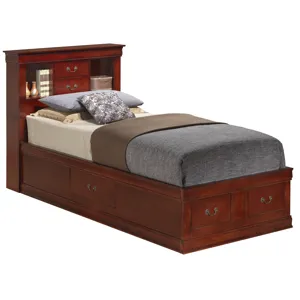 Louis Phillipe - G3100B-TSB Twin Storage Bed - Cherry