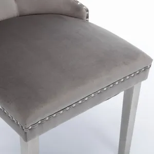 Nikki - Modern, High-End Tufted Solid Wood Contemporary Velvet Upholstered Dining Chair With Chrome 