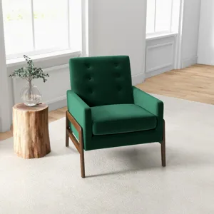 Cole - Solid Wood Lounge Chair - Green