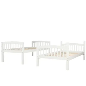 80.51\" Twin Over Twin Bunk Bed With Ladder - White