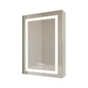 26X20\" Bathroom Medicine Cabinet With LED Mirror, Anti-Fog, Waterproof, 3000K~6000K Single Door Lig