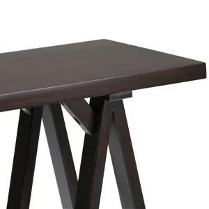 Sawhorse - Console Sofa Table - Dark Chestnut Brown