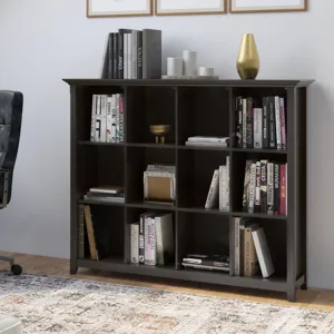 Amherst - 12 Cube Storage Bookcase - Hickory Brown