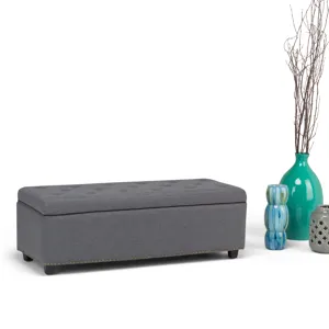 Hamilton - Storage Ottoman - Slate Grey