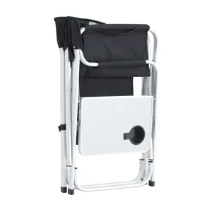 Padded Folding Outdoor Chair With Side Table And Storage Pockets, Lightweight Oversized Directors Ch