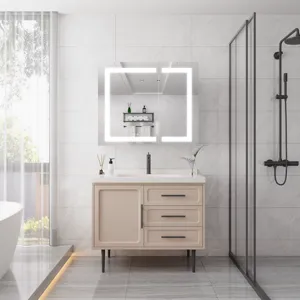 36X30\" Medicine Cabinet With LED Vanity Mirror, Anti-Fog Recessed Or Surface Mount Bathroom Double 