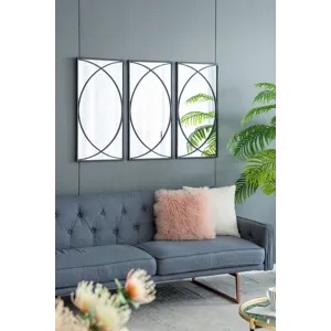 Rectangular Wall Mirrors, Home Decor For Living Room Bedroom Entryway - Black