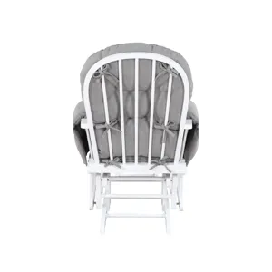 Mason - Glider And Ottoman White Wood - Oyster Fabric