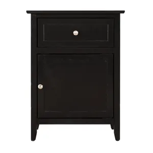 Izzy - G1413-N-50 1 Drawer /1 Door Nightstand - Black