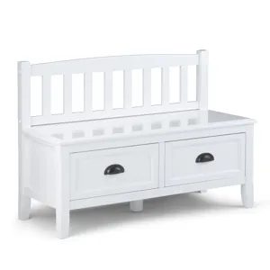 Burlington - Entryway Storage Bench with Drawers - White