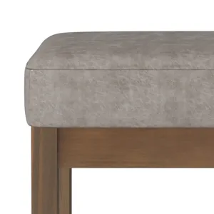 Milltown - Footstool Small Ottoman Bench - Distressed Grey Taupe