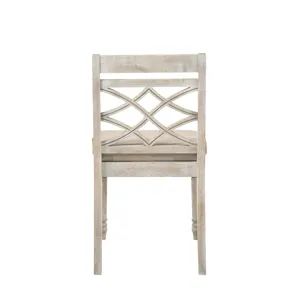 Havanna - 5 Piece Wide Contemporary Round Dining Table With Off White Fabric Chairs (Set of 5) - Vin