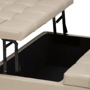 Harrison - Coffee Table Storage Ottoman - Satin Cream
