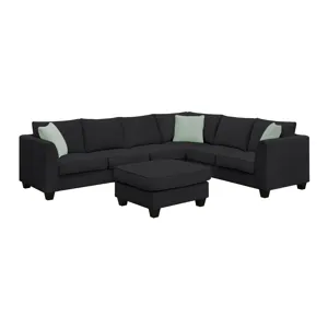 Sectional Sofa Couches Living Room Sets, 7 Seats Modular Sectional Sofa With Ottoman, L Shape Fabric