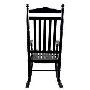 Balcony Porch Adult Rocking Wood Chair - Black