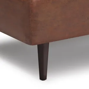 Shay - Mid Century Small Coffee Table Storage Ottoman - Distressed Saddle Brown