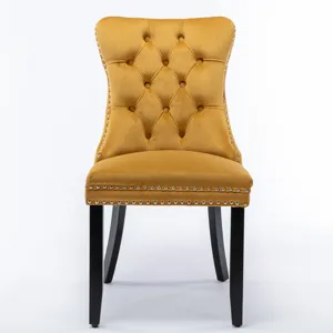 Nikki - Modern, High-End Tufted Solid Wood Contemporary Velvet Upholstered Dining Chair With Wood Le