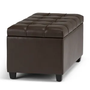 Sienna - Storage Ottoman Bench - Chocolate Brown