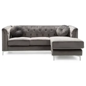 Pompano - G782B-SC Sofa Chaise (3 Boxes) - Dark Gray