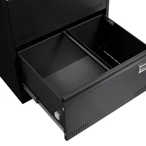 Filing Cabinet Lateral File Cabinet 3 Drawer, Blcak Locking Metal File Cabinets Three Drawer, Office