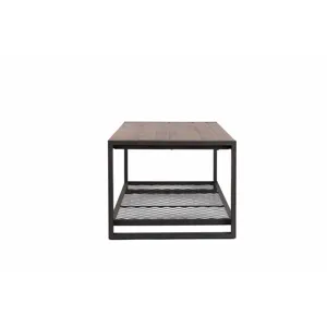 Console Coffee Table With Reclaimed Wood Finish, For Living Room - Natural