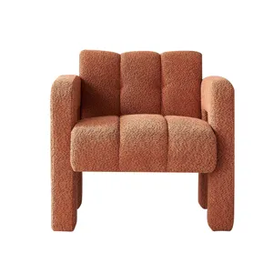 31.10\" Wide Boucle Upholstered Accent Chair - Orange