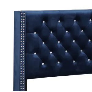 Julie - G1924-QB-UP Queen Upholstered Bed - Navy Blue