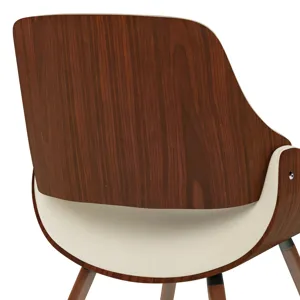 Malden - Bentwood Dining Chair with Wood Back - Natural / Dark Bown