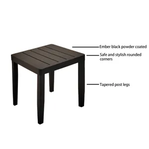 3 Piece Outdoor Patio Chaise Lounge Set, 2 Chaise & 1 End Table With Modern Tapered Feet, Pneumatic 