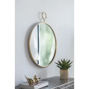 Circle Wall Mirror With Metal Frame, Accent Mirror For Living Room, Entryway, Office - Gold