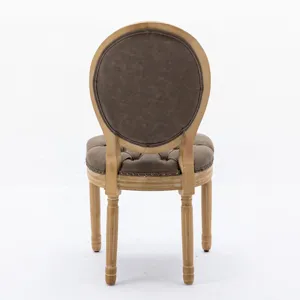 French Style Solid Wood Frame Antique Painting, Hand-Pulled Buckle Decoration PU Artificial Leather 