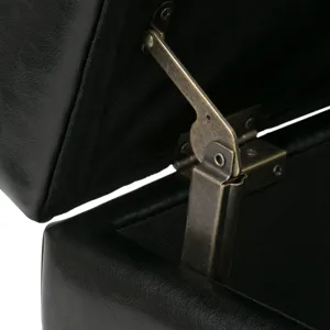 Oregon - Storage Ottoman Bench with Tray - Midnight Black