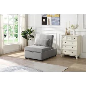Folding Ottoman Sofa Bed - Gray Fabric
