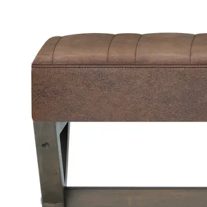 Salinger - Large Ottoman Bench - Distressed Chestnut Brown