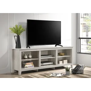 Benito - Wide TV Stand With Open Shelves And Cable Management - Dusty Gray