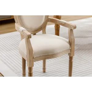 French Style Solid Wood Dining Chair (Set of 2) - Cream