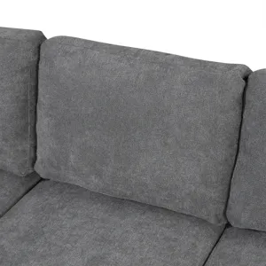 U-Shaped Sectional Sofa Pull-Out Sofa Bed With Two USB Ports, A Storage Chaise Lounge And Four Back 