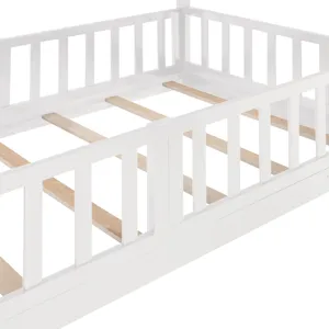 Twin Over Twin Bunk Bed With Slide And Ladder - White
