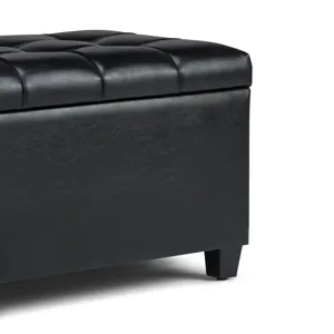 Sienna - Storage Ottoman Bench - Midnight Black